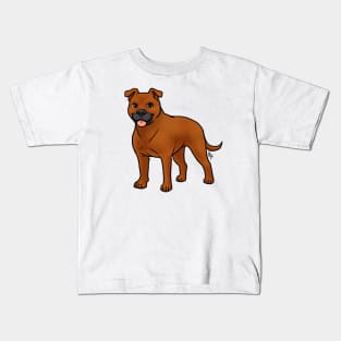Dog - American Staffordshire Terrier - Natural Red Kids T-Shirt